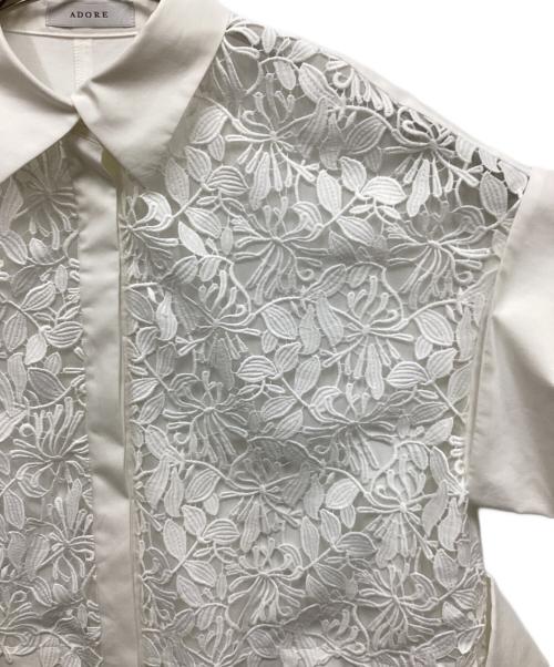 ADORE（アドーア）ADORE (アドーア) ハイカウントコットンワンピース ホワイト サイズ:38の古着・服飾アイテム