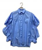 ENFOLDエンフォルド）の古着「COブロードカーブフリルシャツ」｜ブルー
