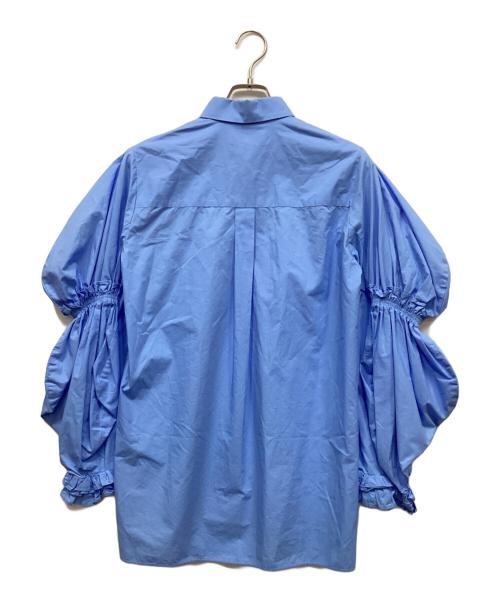 ENFOLD（エンフォルド）ENFOLD (エンフォルド) COブロードカーブフリルシャツ ブルー サイズ:38の古着・服飾アイテム