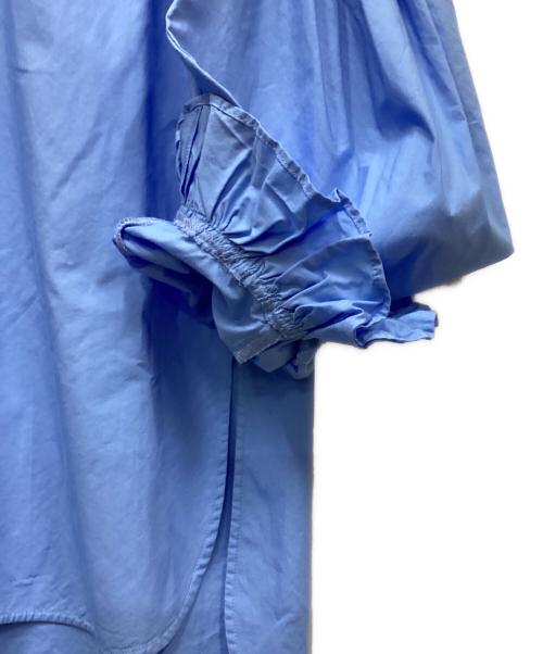 ENFOLD（エンフォルド）ENFOLD (エンフォルド) COブロードカーブフリルシャツ ブルー サイズ:38の古着・服飾アイテム