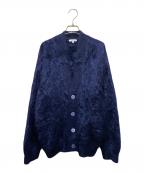 BLAMINKブラミンク）の古着「カシミヤファー7GVネックカーディガン」｜ネイビー