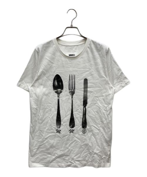 MM6 Maison Margiela（エムエムシックスメゾンマルジェラ）MM6 Maison Margiela (エムエムシックスメゾンマルジェラ) グラフィック プリントTシャツ ホワイト サイズ:Sの古着・服飾アイテム