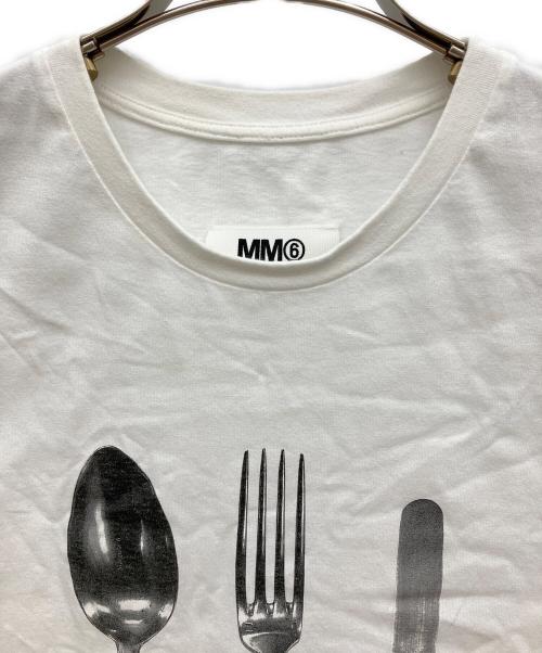 MM6 Maison Margiela（エムエムシックスメゾンマルジェラ）MM6 Maison Margiela (エムエムシックスメゾンマルジェラ) グラフィック プリントTシャツ ホワイト サイズ:Sの古着・服飾アイテム