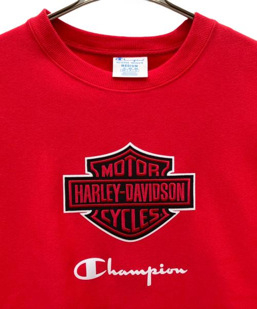 HARLEY-DAVIDSON（ハーレーダビッドソン）HARLEY-DAVIDSON (ハーレーダビッドソン) Champion REVERSE WEAVE (チャンピオン リバース ウィーブ) スウェット レッド サイズ:Ｍ 未使用品の古着・服飾アイテム