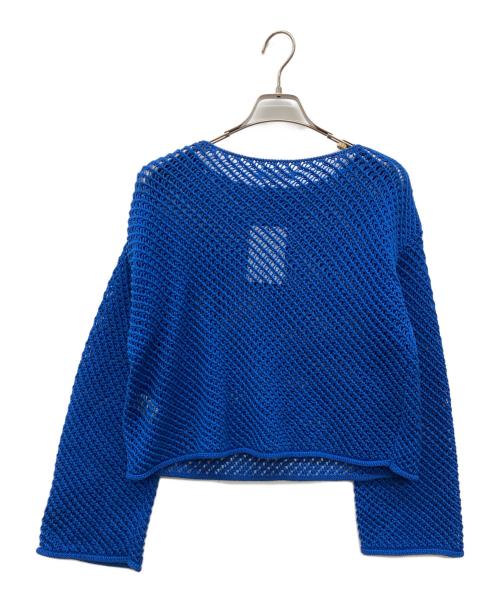 MACPHEE（マカフィー）MACPHEE (マカフィー) メッシュコットンボートネックプルオーバー ブルー サイズ:Ｓ 未使用品の古着・服飾アイテム