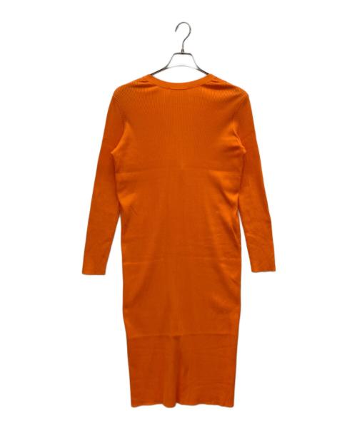 GALERIE VIE（ギャルリーヴィー）GALERIE VIE (ギャルリーヴィー) ギザコットンリブVネックロングカーディガン オレンジ サイズ:Free 未使用品の古着・服飾アイテム