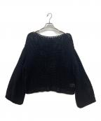 editionエディション）の古着「MERCERIZE LILYYARN コットンローゲージニットプルオーバー」｜ブラック