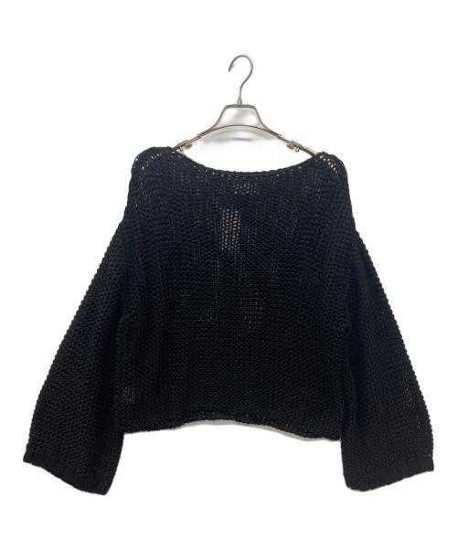 edition（エディション）edition (エディション) MERCERIZE LILYYARN コットンローゲージニットプルオーバー ブラック サイズ:Fの古着・服飾アイテム