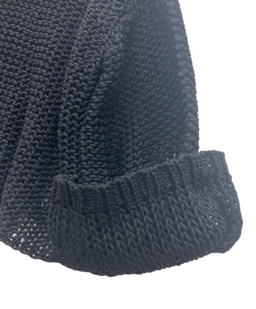 edition（エディション）edition (エディション) MERCERIZE LILYYARN コットンローゲージニットプルオーバー ブラック サイズ:Fの古着・服飾アイテム