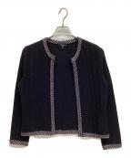 theoryセオリー）の古着「ニットツイードジャケット MIX TWEED / KNIT TWEED J」｜ブラック