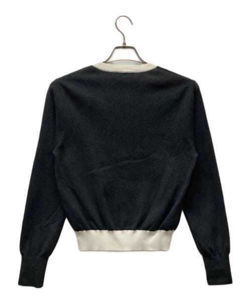 CABAN（キャバン）CABaN (キャバン) コットンカシミヤ バイカラークルーネックカーディガン グレー サイズ:FREEの古着・服飾アイテム