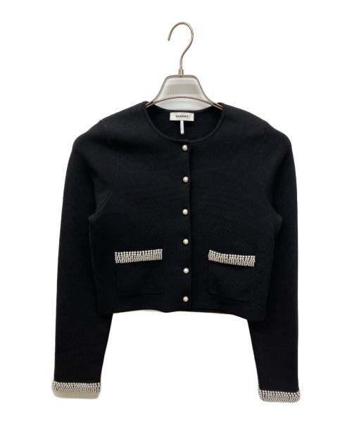 Sandro（サンドロ）Sandro (サンドロ) Bead-Trim Cardigan ブラック サイズ:1 未使用品の古着・服飾アイテム