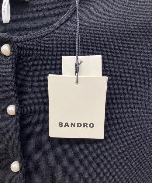 Sandro（サンドロ）Sandro (サンドロ) Bead-Trim Cardigan ブラック サイズ:1 未使用品の古着・服飾アイテム