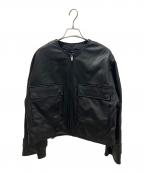 WEEKEND Max Maraウィークエンド マックスマーラ）の古着「Tevere レザージャケット」｜ブラック