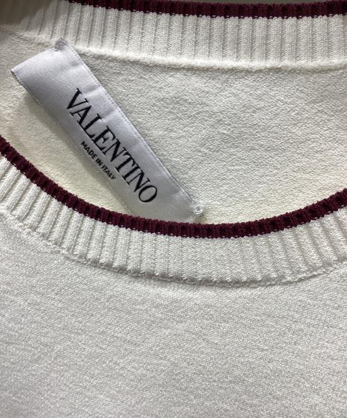 VALENTINO（ヴァレンティノ）VALENTINO (ヴァレンティノ) ヴィスコースS/Sニット 半袖ニット ホワイト サイズ:XSの古着・服飾アイテム