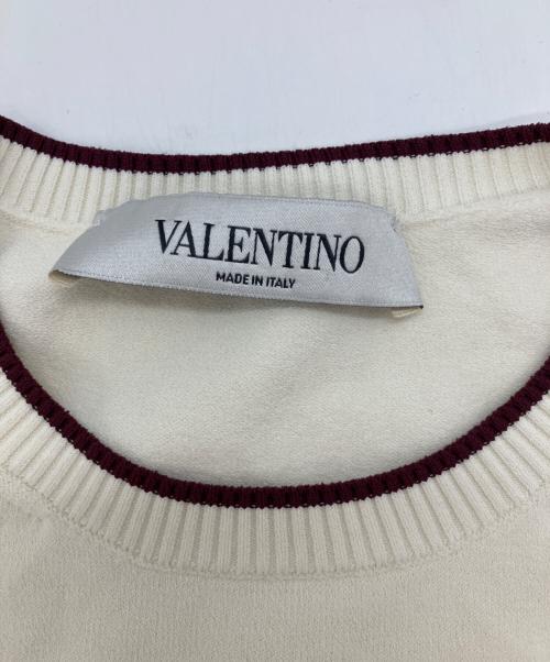 VALENTINO（ヴァレンティノ）VALENTINO (ヴァレンティノ) ヴィスコースS/Sニット 半袖ニット ホワイト サイズ:XSの古着・服飾アイテム