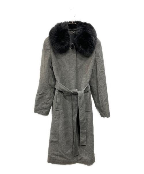 LAVITA（ラ・ヴィータ）LAVITA (ラ・ヴィータ) 襟ファーコート グレー サイズ:Mの古着・服飾アイテム