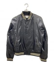 CELINE（セリーヌ）の古着「カレッジテディジャケット/College Teddy Jacket」｜ブラック×ブラウン