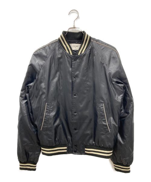 CELINE（セリーヌ）CELINE (セリーヌ) カレッジテディジャケット/College Teddy Jacket ブラック×ブラウン サイズ:Sの古着・服飾アイテム