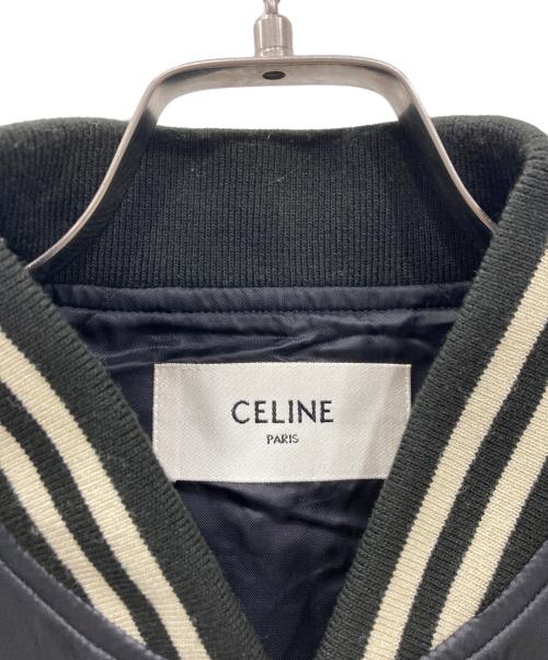 CELINE（セリーヌ）CELINE (セリーヌ) カレッジテディジャケット/College Teddy Jacket ブラック×ブラウン サイズ:Sの古着・服飾アイテム