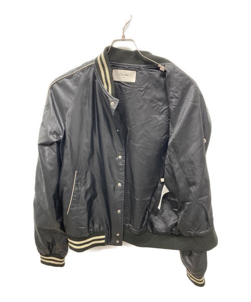 CELINE（セリーヌ）CELINE (セリーヌ) カレッジテディジャケット/College Teddy Jacket ブラック×ブラウン サイズ:Sの古着・服飾アイテム