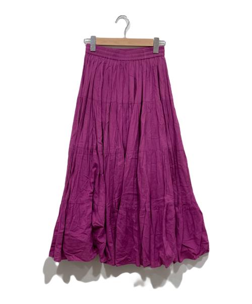 UNITED ARROWS TOKYO（ユナイテッドアローズトウキョウ）UNITED ARROWS TOKYO (ユナイテッドアローズトウキョウ) コットン ティアード マキシスカート パープル サイズ:36の古着・服飾アイテム