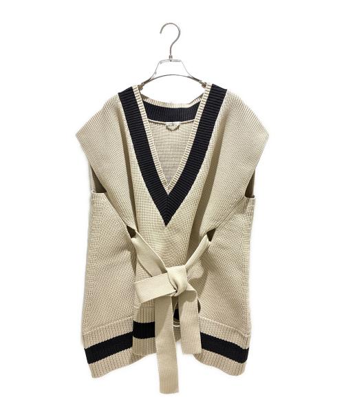 LE PHIL（ル フィル）LE PHIL (ル フィル) スポンディッシュラインニットジレ ベージュ サイズ:Fの古着・服飾アイテム