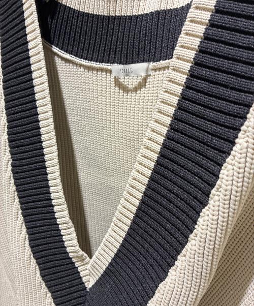 LE PHIL（ル フィル）LE PHIL (ル フィル) スポンディッシュラインニットジレ ベージュ サイズ:Fの古着・服飾アイテム