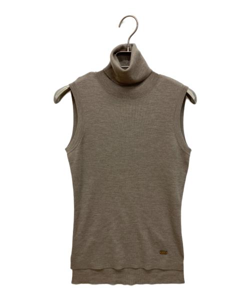 FOXEY（フォクシー）FOXEY (フォクシー) タートルネックノースリーブニット ベージュ サイズ:38の古着・服飾アイテム