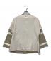 HERNO (ヘルノ) ナイロン切替ラメニットノーカラージャケット ベージュ×アイボリー サイズ:40：21000円