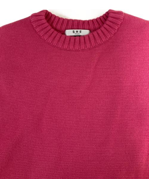 SHE TOKYO（シートーキョー）SHE Tokyo (シートーキョー) Alma ニット ピンク サイズ:Freeの古着・服飾アイテム