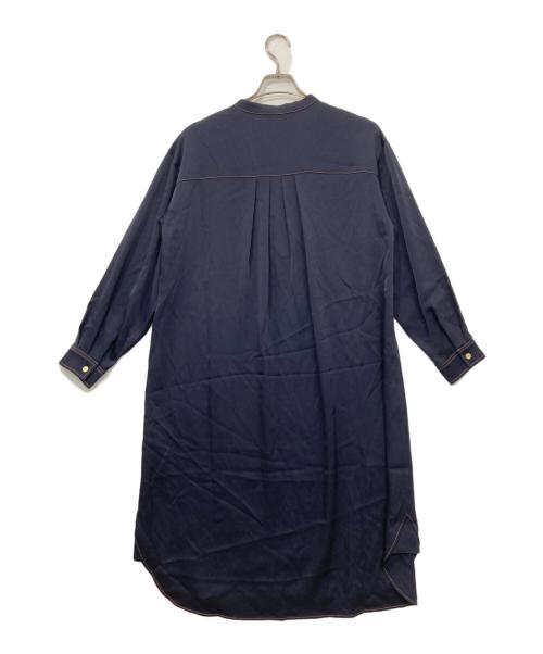 PINORE（ピノーレ）PINORE (ピノーレ) ロングシャツワンピース ネイビー サイズ:38の古着・服飾アイテム