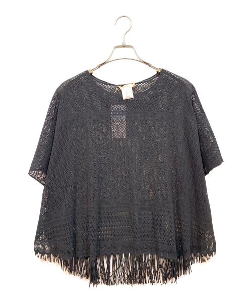 Leilian（レリアン）Leilian (レリアン) 切替レースブラウス ブラック サイズ:9の古着・服飾アイテム