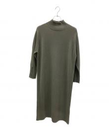 icB（アイシービー）の古着「ソフトカシミヤミックス ハイネックワンピース」｜カーキ