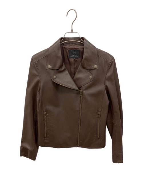 23区（ニジュウサンク）23区 (ニジュウサンク) シープレザー ライダース ジャケット ブラウン サイズ:38の古着・服飾アイテム