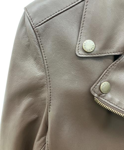 23区（ニジュウサンク）23区 (ニジュウサンク) シープレザー ライダース ジャケット ブラウン サイズ:38の古着・服飾アイテム