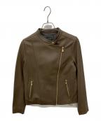 Nobleノーブル）の古着「ソフトラムレザーライダースブルゾン」｜ブラウン