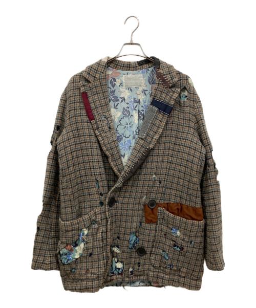 KOLOR（カラー）KOLOR (カラー) WOOL BLANKET CRASH JACKET ブラウン サイズ:1の古着・服飾アイテム