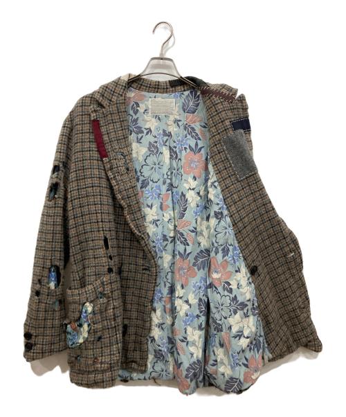 KOLOR（カラー）KOLOR (カラー) WOOL BLANKET CRASH JACKET ブラウン サイズ:1の古着・服飾アイテム