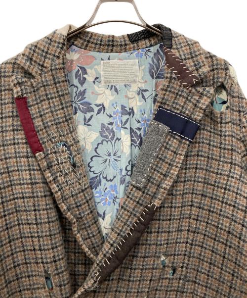 KOLOR（カラー）KOLOR (カラー) WOOL BLANKET CRASH JACKET ブラウン サイズ:1の古着・服飾アイテム