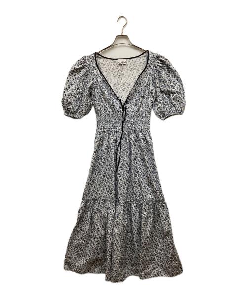 GANNI（ガニー）GANNI (ガニー) フローラルプリントドレス ライトブルー サイズ:34の古着・服飾アイテム