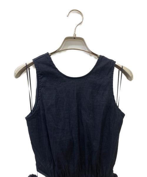 ESTNATION（エストネーション）ESTNATION (エストネーション) バックリボンリネンワンピース ネイビー サイズ:36の古着・服飾アイテム