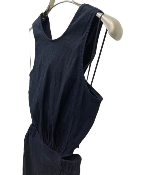 ESTNATION（エストネーション）ESTNATION (エストネーション) バックリボンリネンワンピース ネイビー サイズ:36の古着・服飾アイテム
