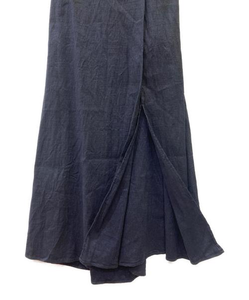 ESTNATION（エストネーション）ESTNATION (エストネーション) バックリボンリネンワンピース ネイビー サイズ:36の古着・服飾アイテム