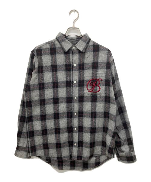 THE BLACK EYE PATCH（ブラックアイパッチ）THE BLACK EYE PATCH (ブラックアイパッチ) チェックシャツ グレー サイズ:Lの古着・服飾アイテム