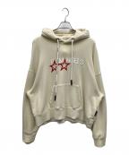 Palm Angelsパーム エンジェルス）の古着「Racing Star Logo Printed Hoodie」｜ベージュ