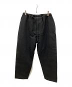 COMOLIコモリ）の古着「モールスキン ドローストリングパンツ」｜ブラック