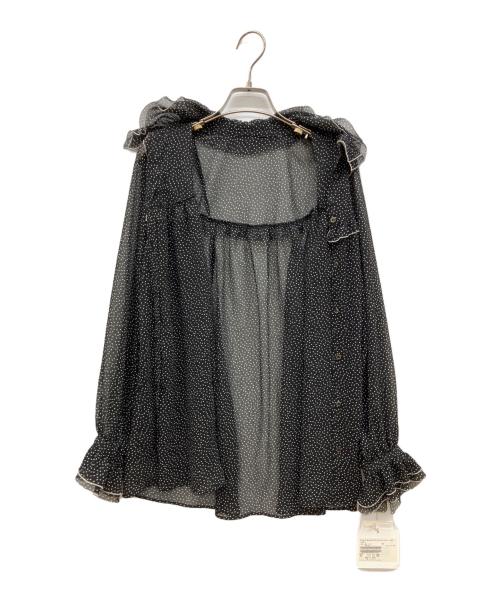 IENA LA BOUCLE（イエナ ラ ブークル）IENA LA BOUCLE (イエナ ラ ブークル) 楊柳プリントフリルブラウス ブラック サイズ:FREE 未使用品の古着・服飾アイテム