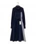 sacai（サカイ）の古着「ニットドッキングプリーツワンピース」｜ネイビー