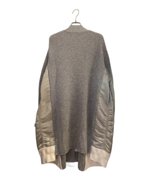 sacai（サカイ）sacai (サカイ) ドッキングニットコート グレー×オリーブ サイズ:1の古着・服飾アイテム